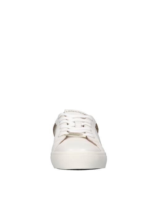 Sneakers in pelle e glitter LORENZO MARI | GIOVE VIT.BIANCO-ARANCIO-GLITTER ORO